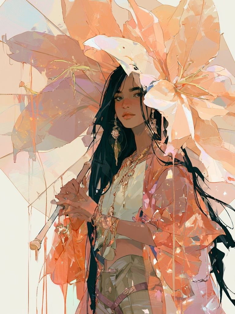 Dreamy Floral Portrait Print. poster detail