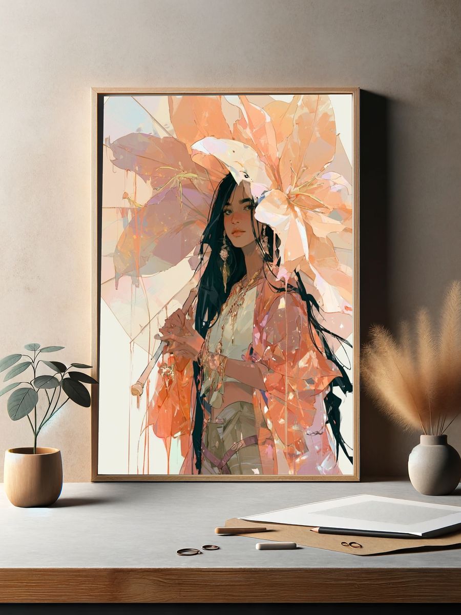 Dreamy Floral Portrait Print. — room view 2