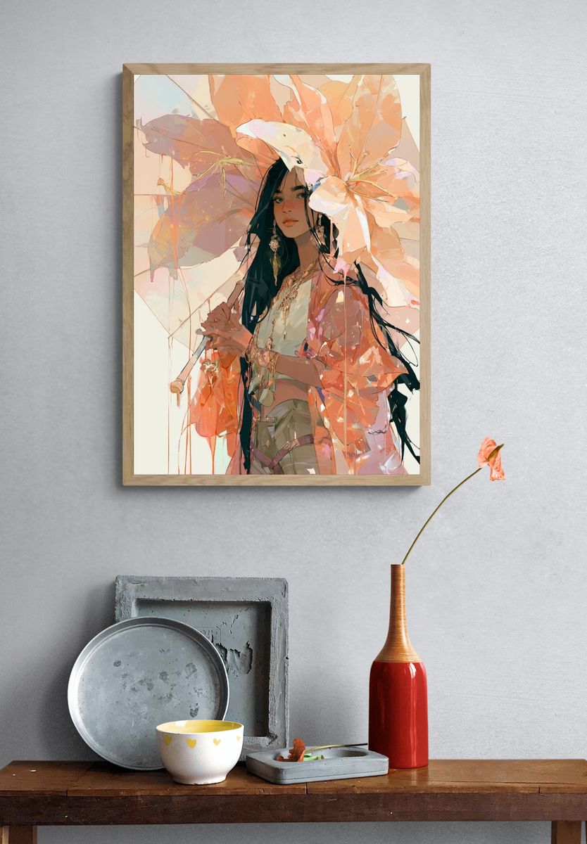 Dreamy Floral Portrait Print. — room view 3