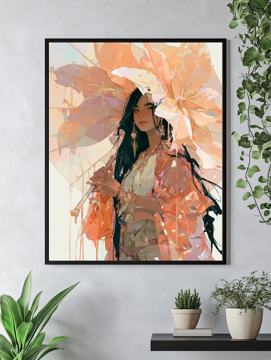Dreamy Floral Portrait Print. — room view 4