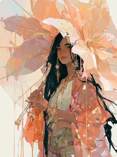 Dreamy Floral Portrait Print. poster