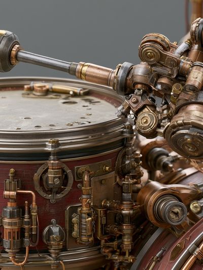 Steampunk Mechanical Drum Print. poster