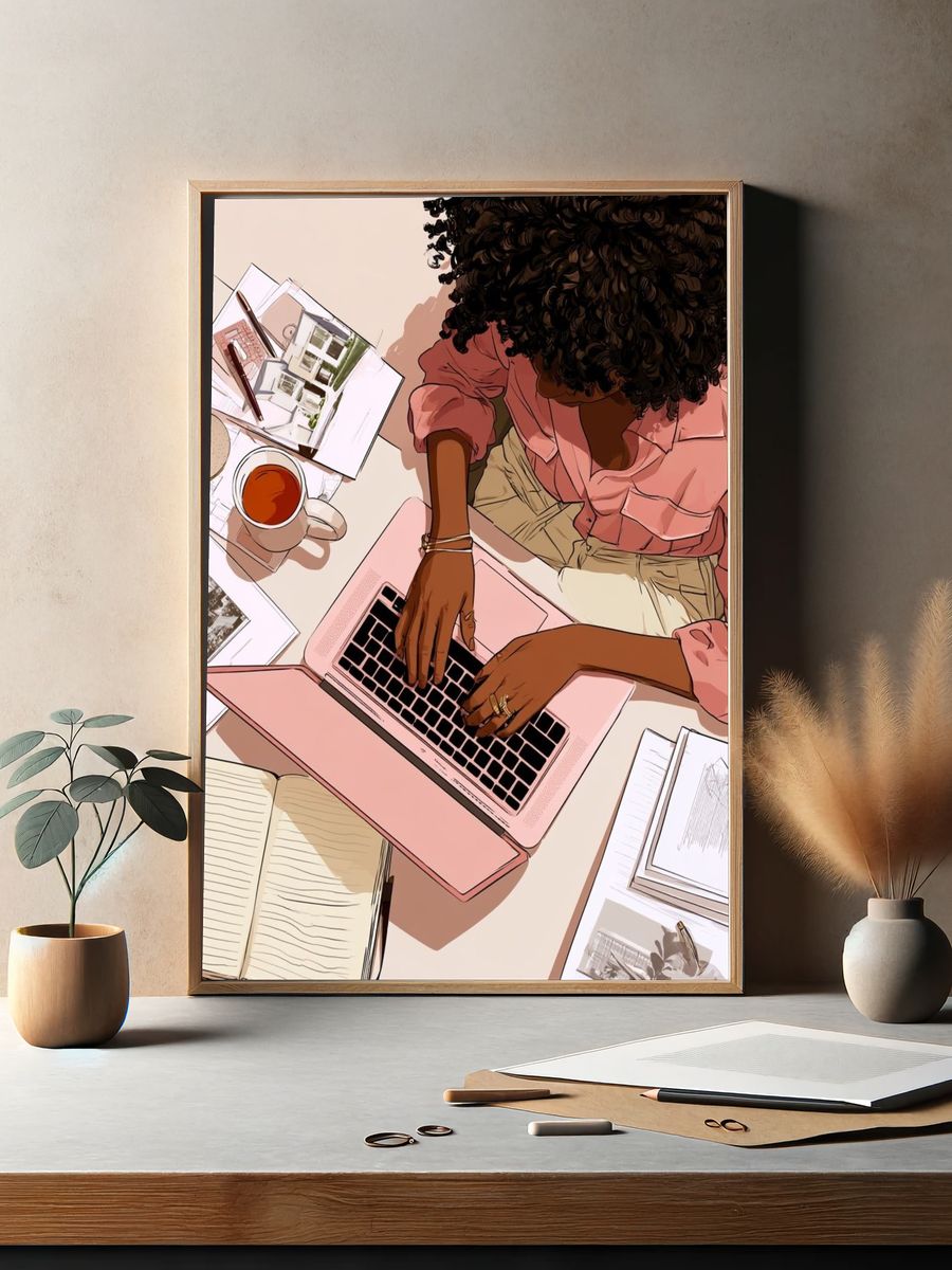 Creative Workspace Illustration Poster. — room view 2