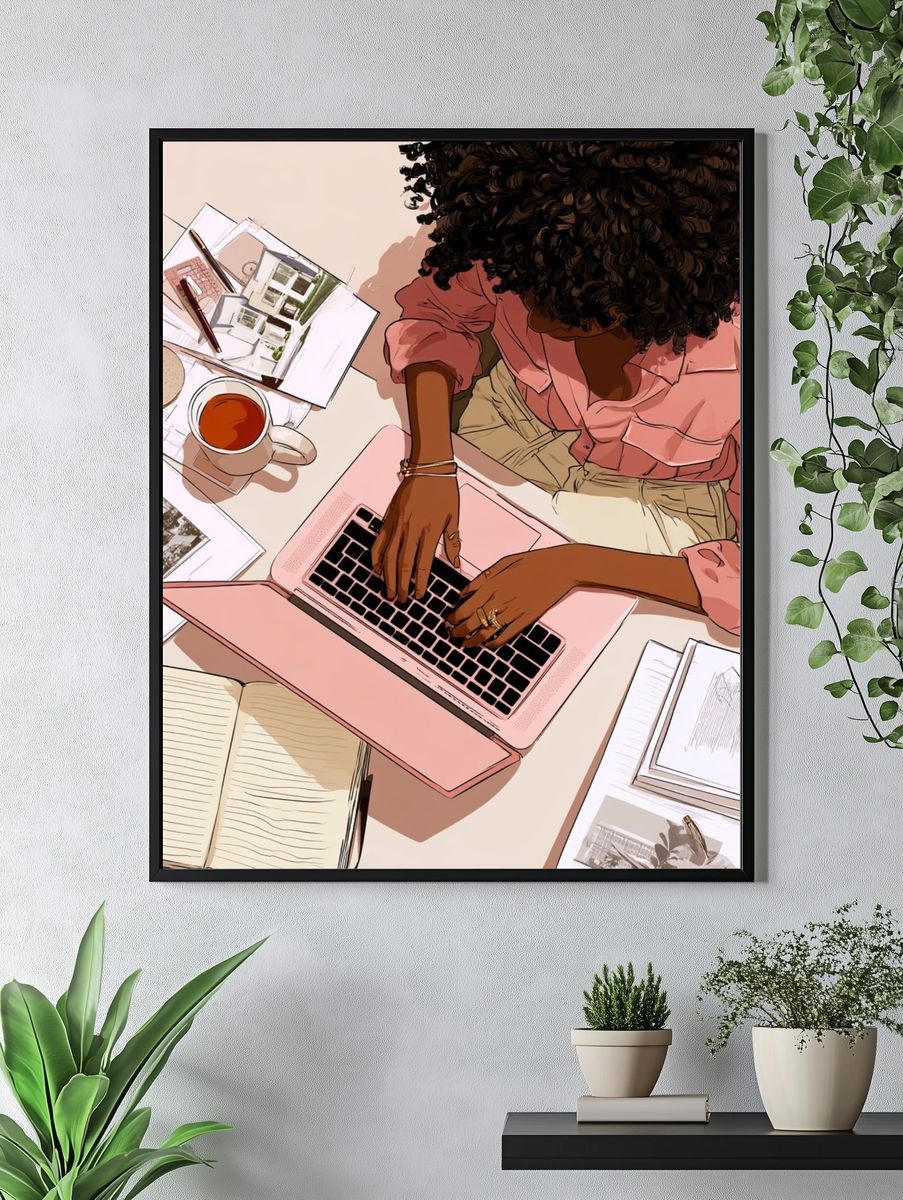 Creative Workspace Illustration Poster. — room view 4