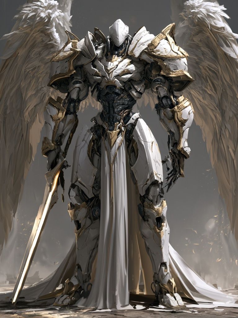 Celestial Angel Warrior Illustration Poster. poster — illustration art