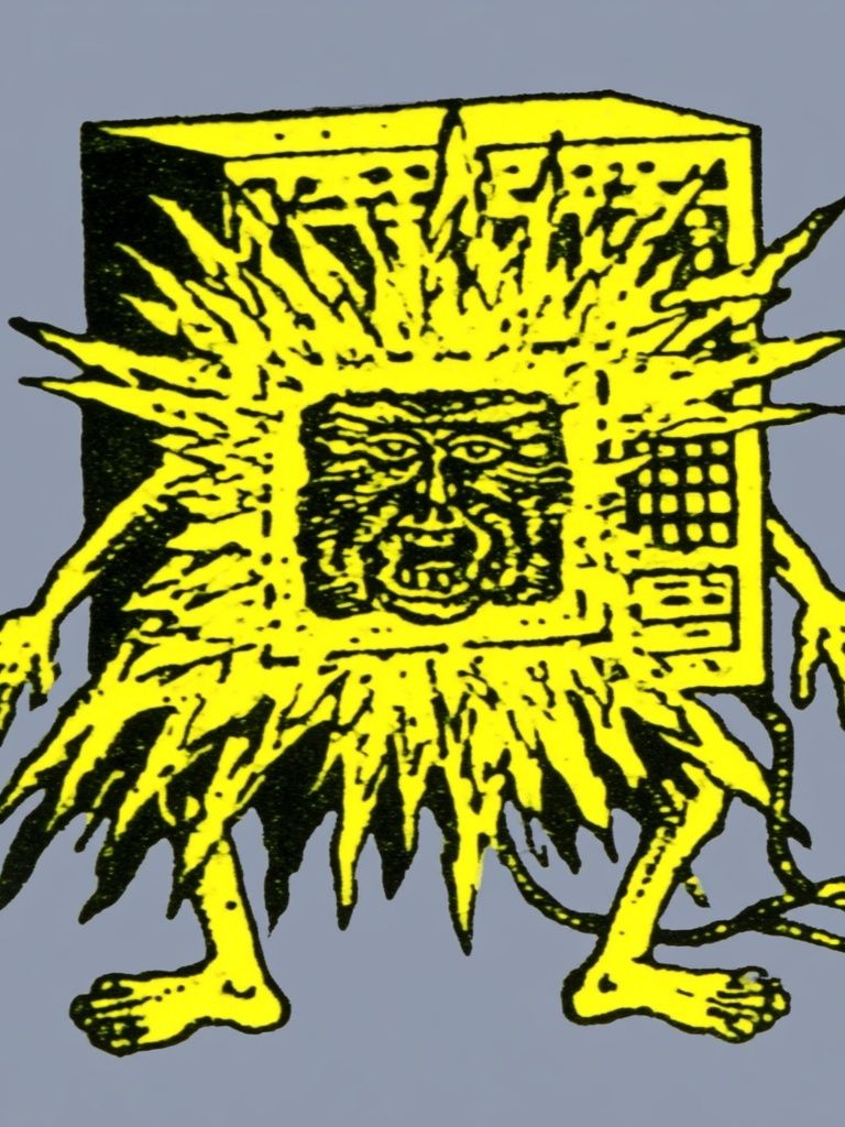 Surreal Yellow Monster Illustration Poster. poster detail