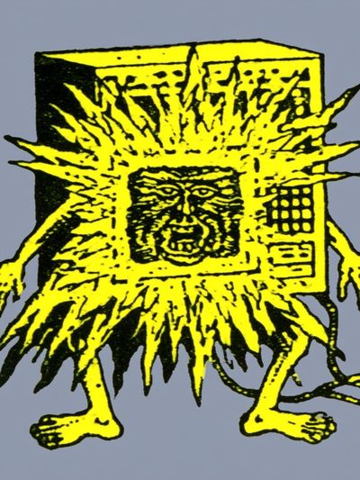 Surreal Yellow Monster Illustration Poster. poster