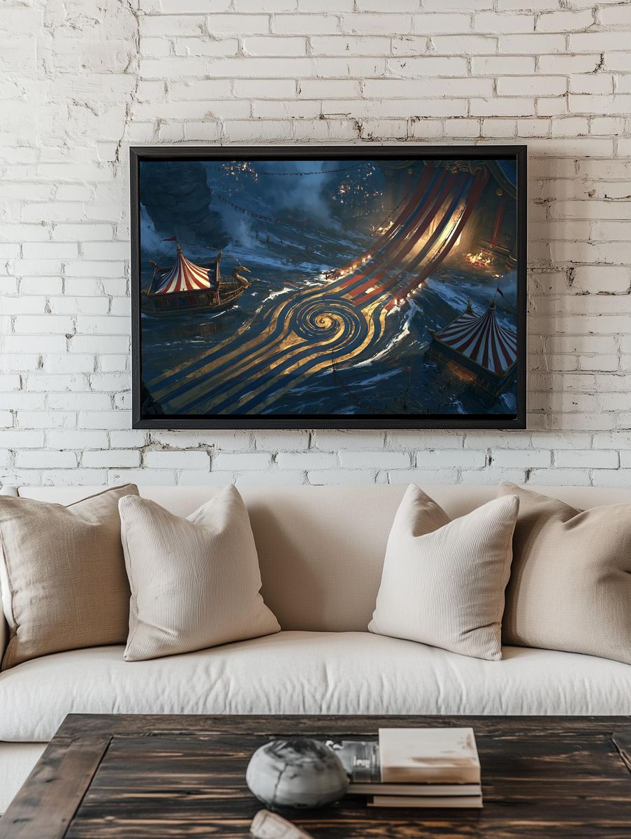 Circus Harbor Fantasy Illustration Poster. — room view 1