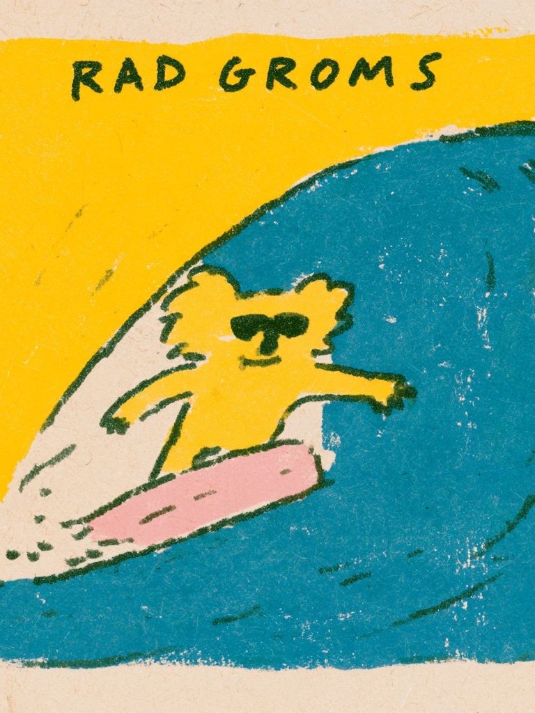 Rad Groms Surf Dog Poster. poster — illustration art