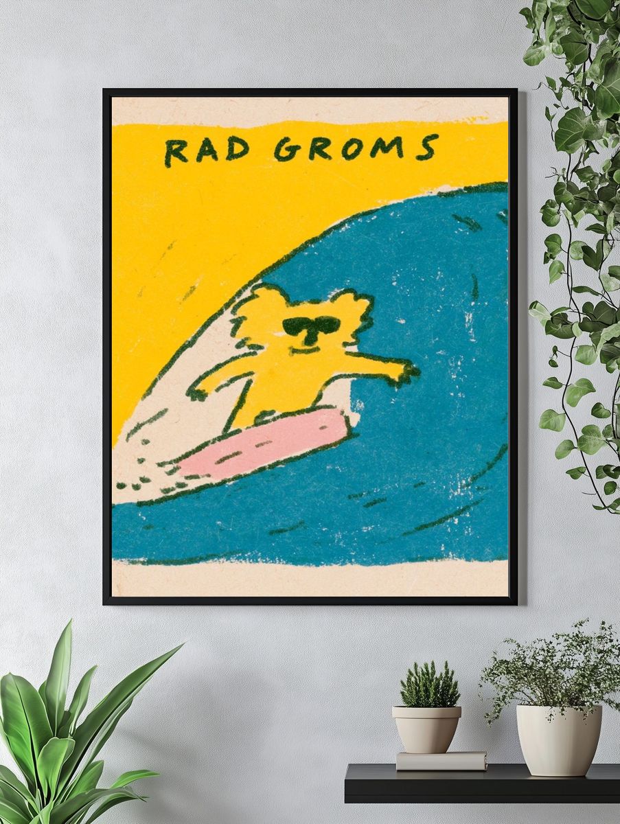 Rad Groms Surf Dog Poster. — room view 4