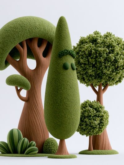 Whimsical Topiary Forest Print. poster