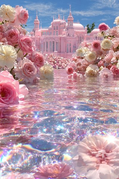 Pink Palace Floral Fantasy Poster. poster