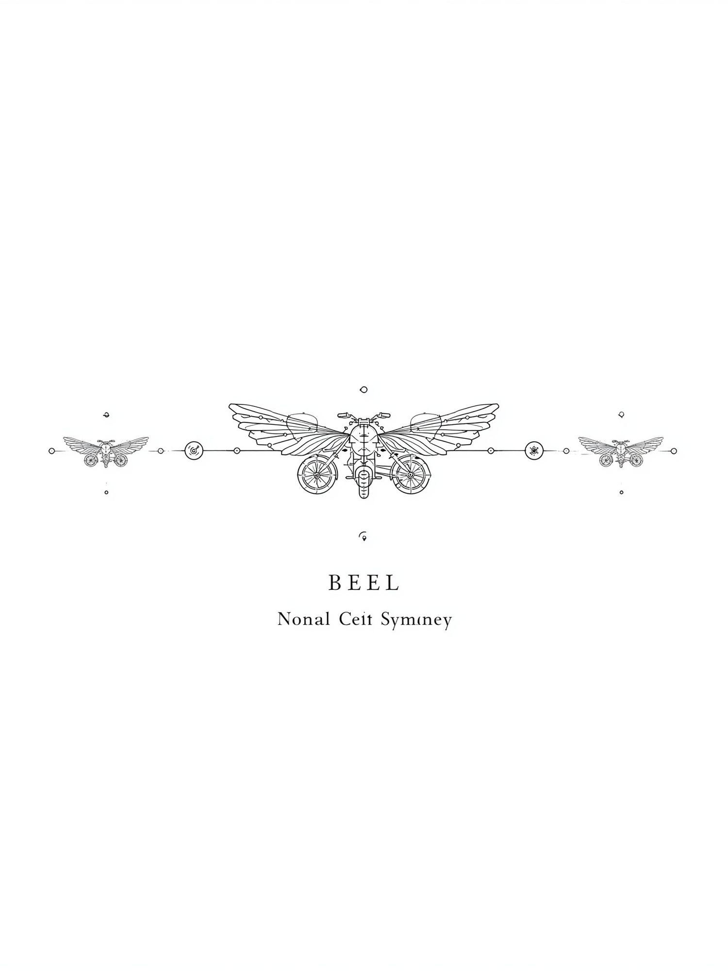 Winged Beetle Line Art Poster. poster detail