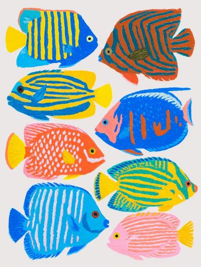 Colorful Tropical Fish Illustration Poster. poster