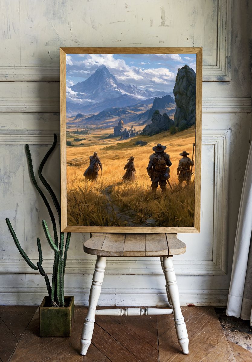 Fantasy Mountain Expedition Print. — room view 1