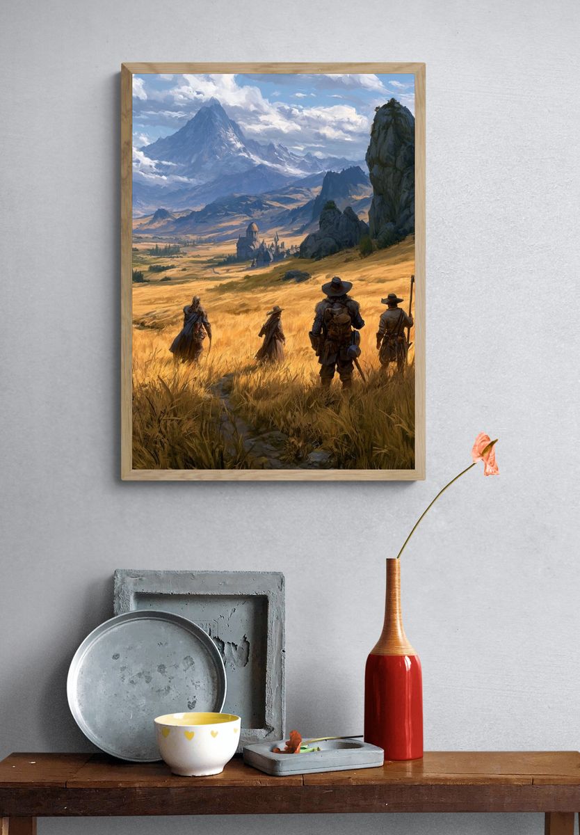Fantasy Mountain Expedition Print. — room view 3