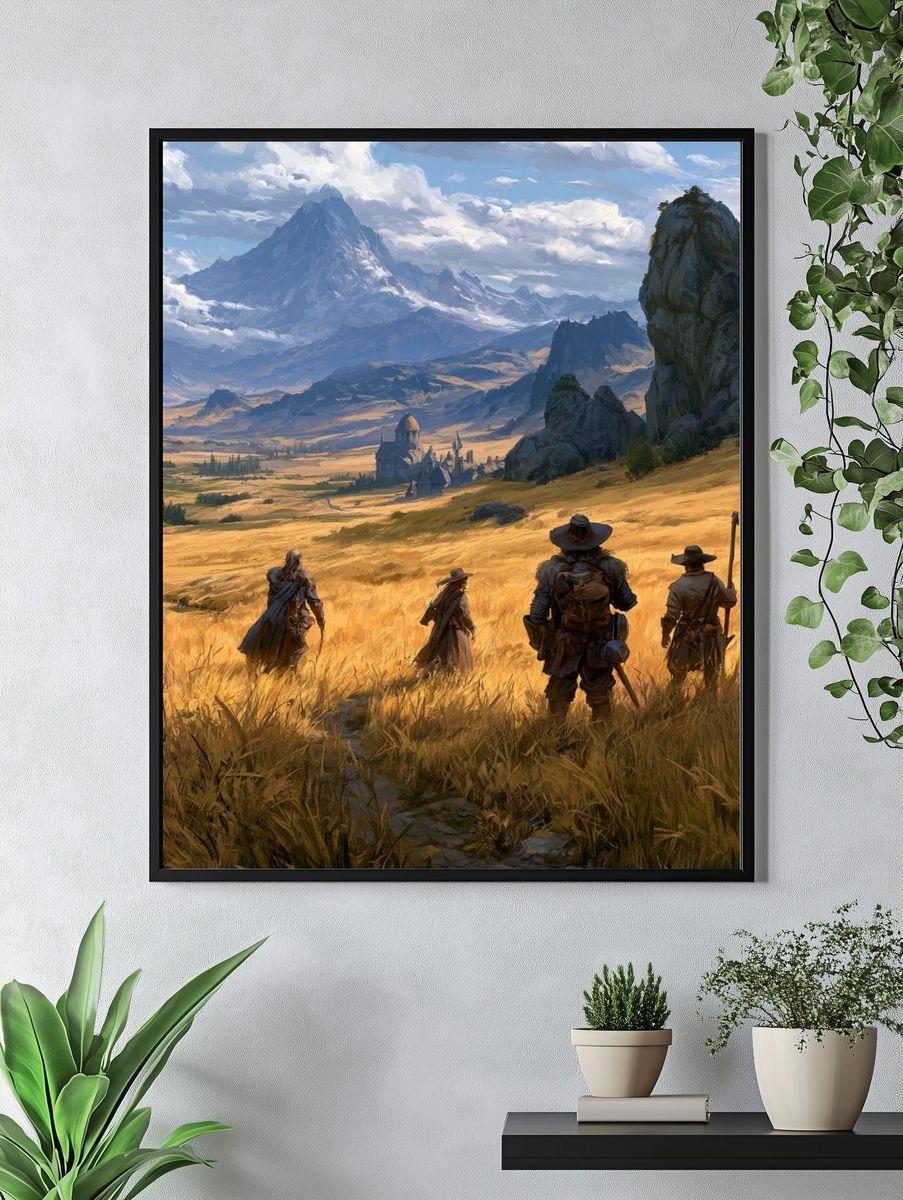 Fantasy Mountain Expedition Print. — room view 4
