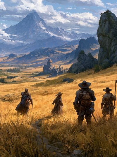 Fantasy Mountain Expedition Print.