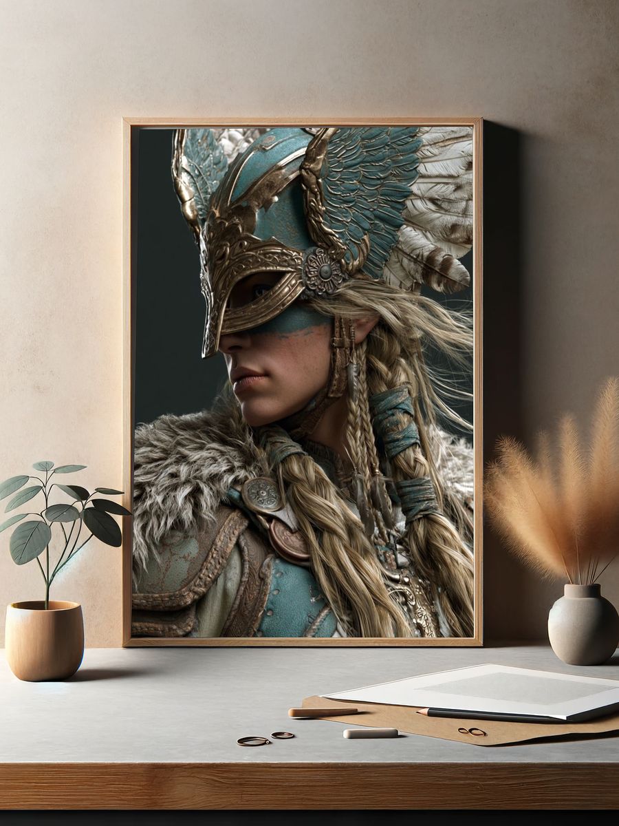 Viking Warrior Portrait Print. — room view 2