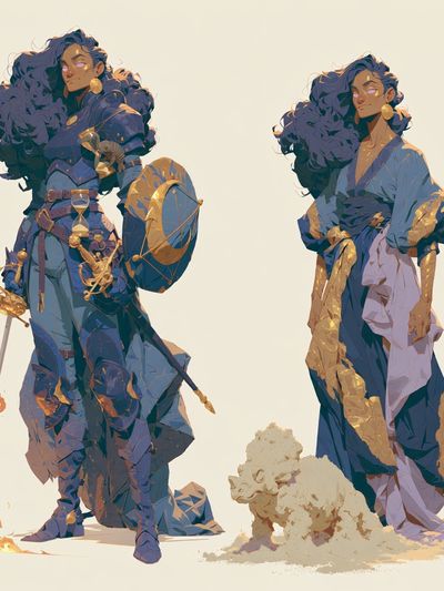 Mythic Warrior Duo Illustration Poster. poster
