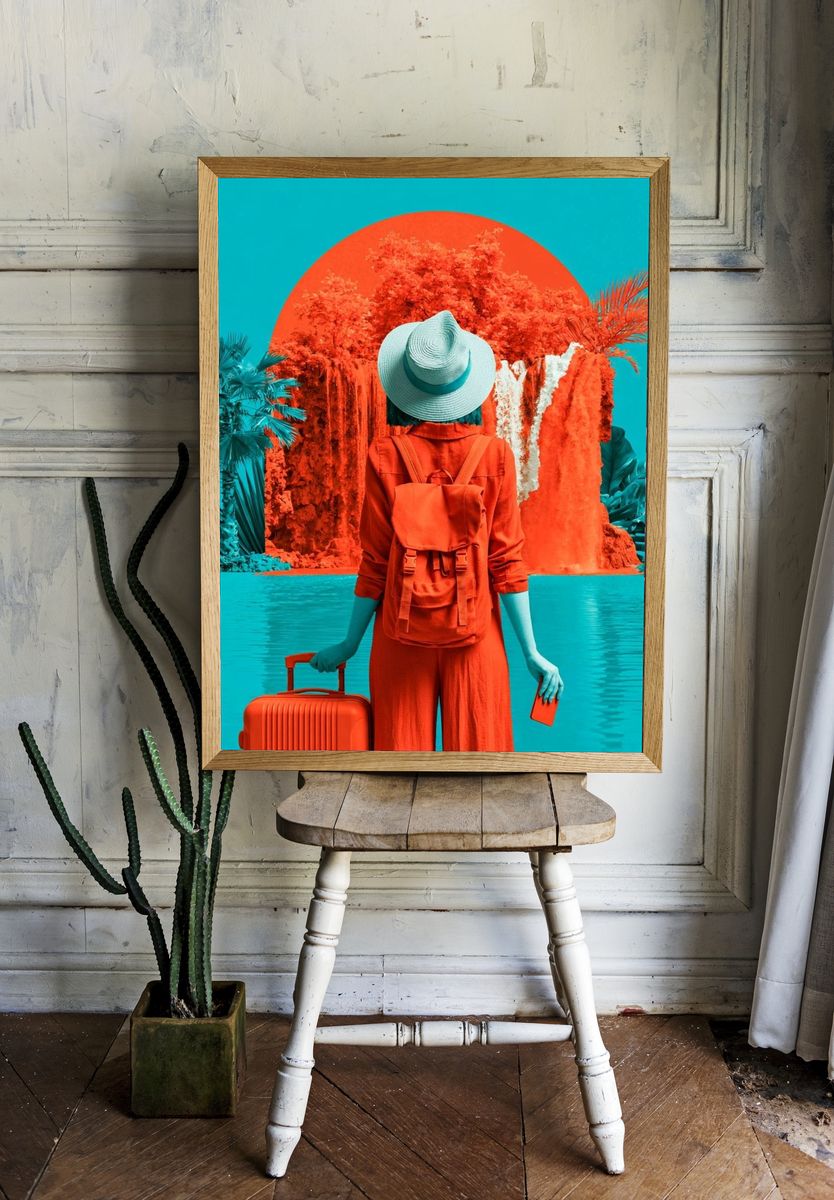 Surreal Tropical Traveler Print. — room view 1