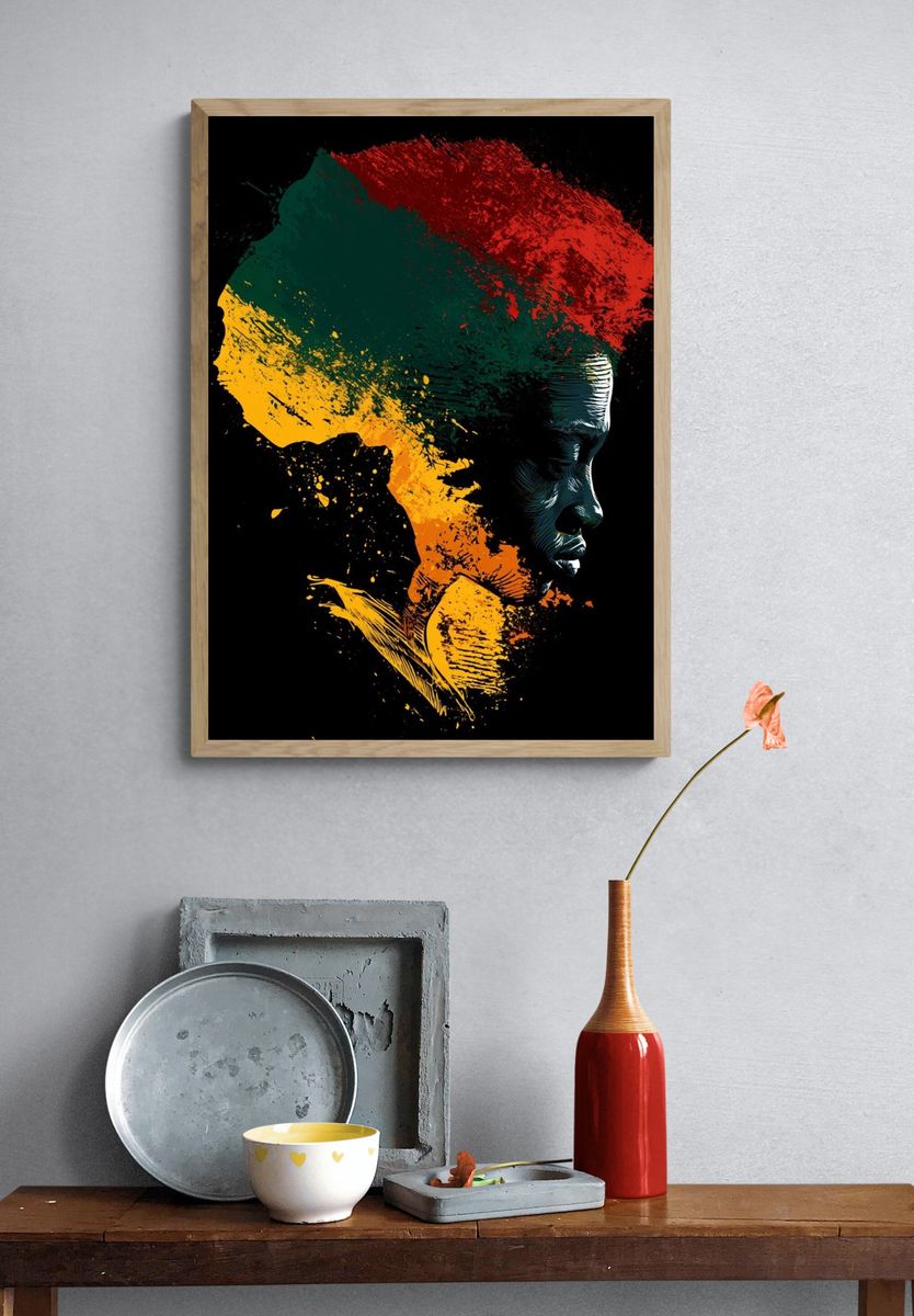 Abstract African Portrait Print. — room view 3