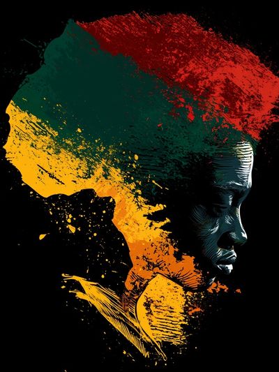 Abstract African Portrait Print. poster