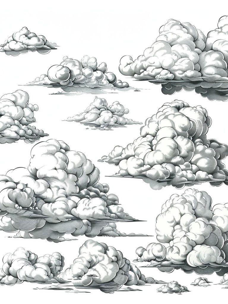 Cloud Study Illustration Print. poster detail