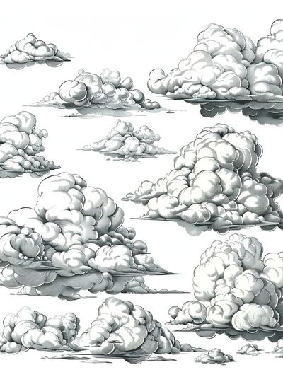 Cloud Study Illustration Print.