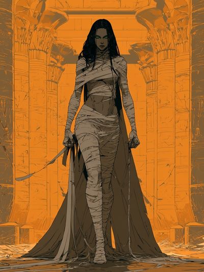 Mummy Queen Fantasy Illustration Poster.