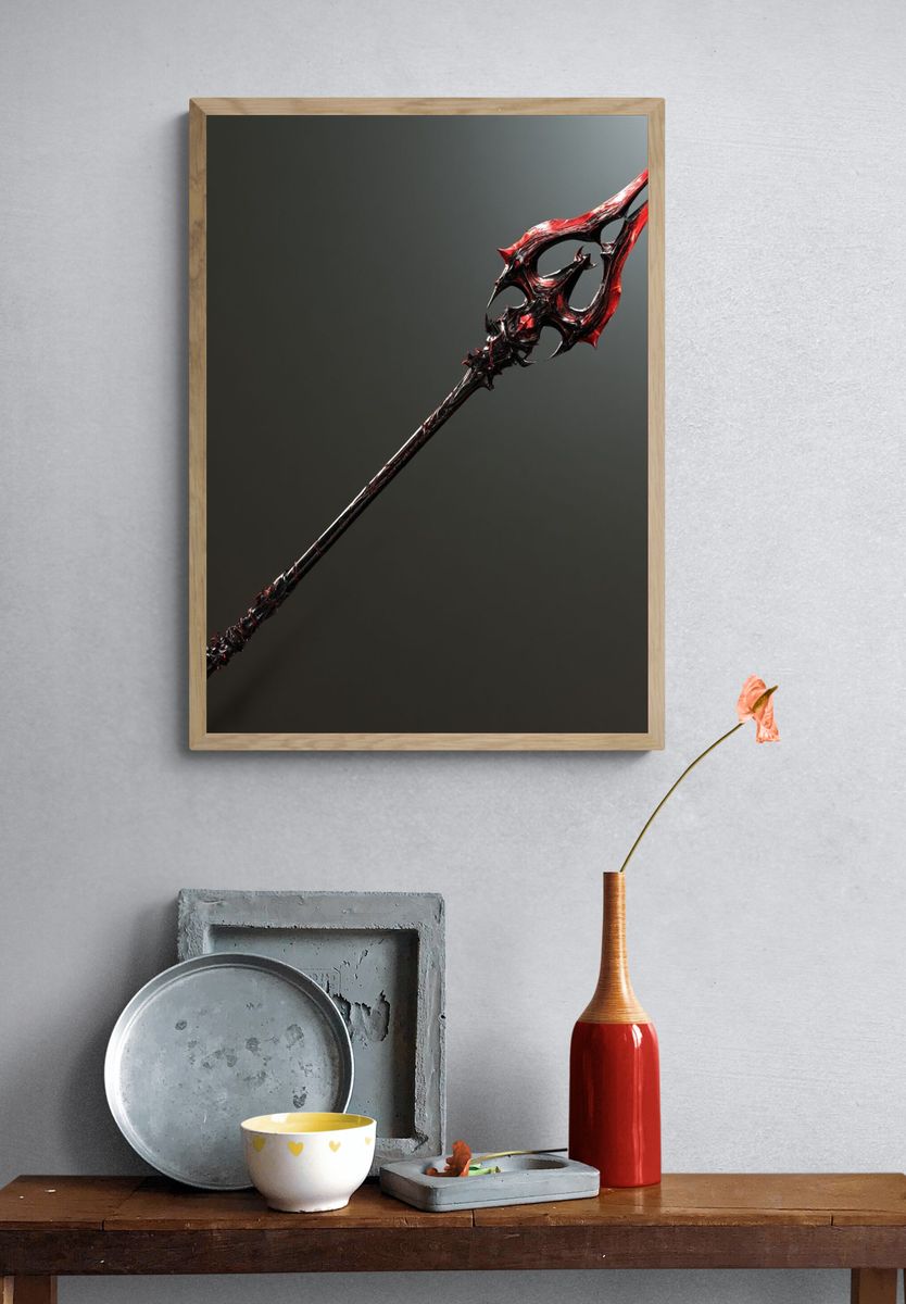 Demonic Spear Digital Art Poster. — room view 3