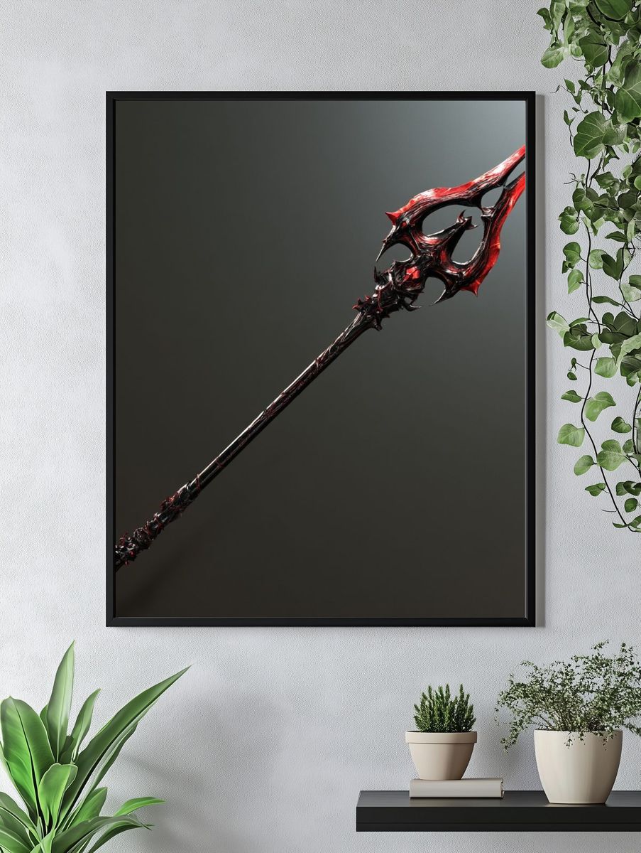 Demonic Spear Digital Art Poster. — room view 4