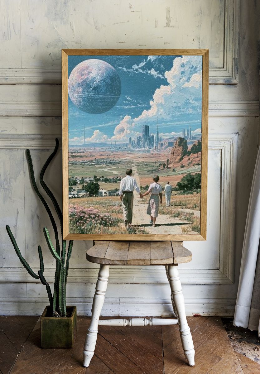 Sci-Fi Landscape Illustration Poster. room preview