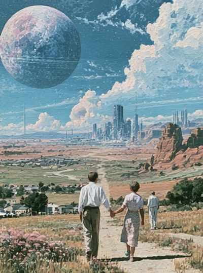 Sci-Fi Landscape Illustration Poster. poster