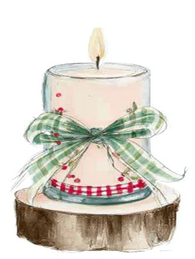 Festive Candle Illustration Poster. poster print