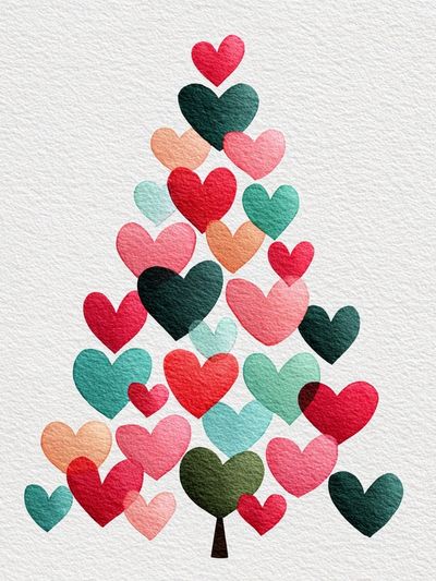 Heart Tree Illustration Poster.