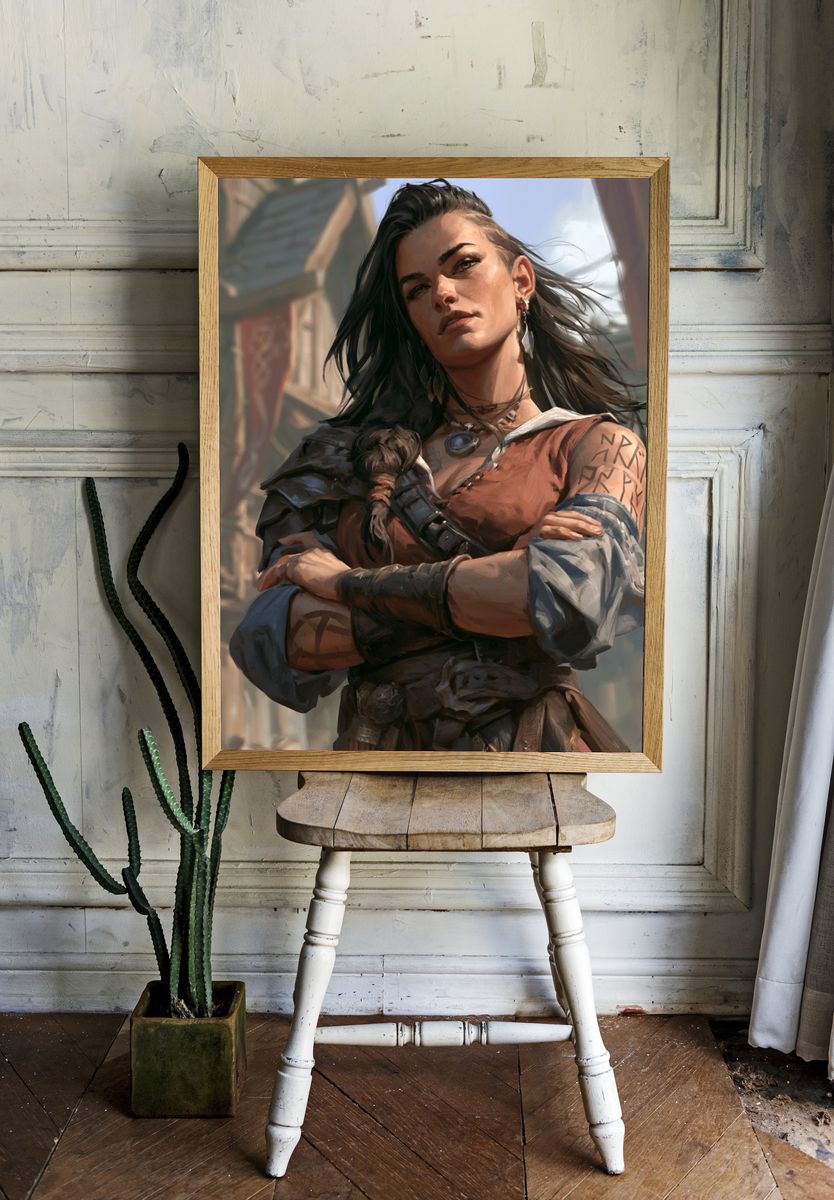 Warrior Woman Digital Art Poster. — room view 1