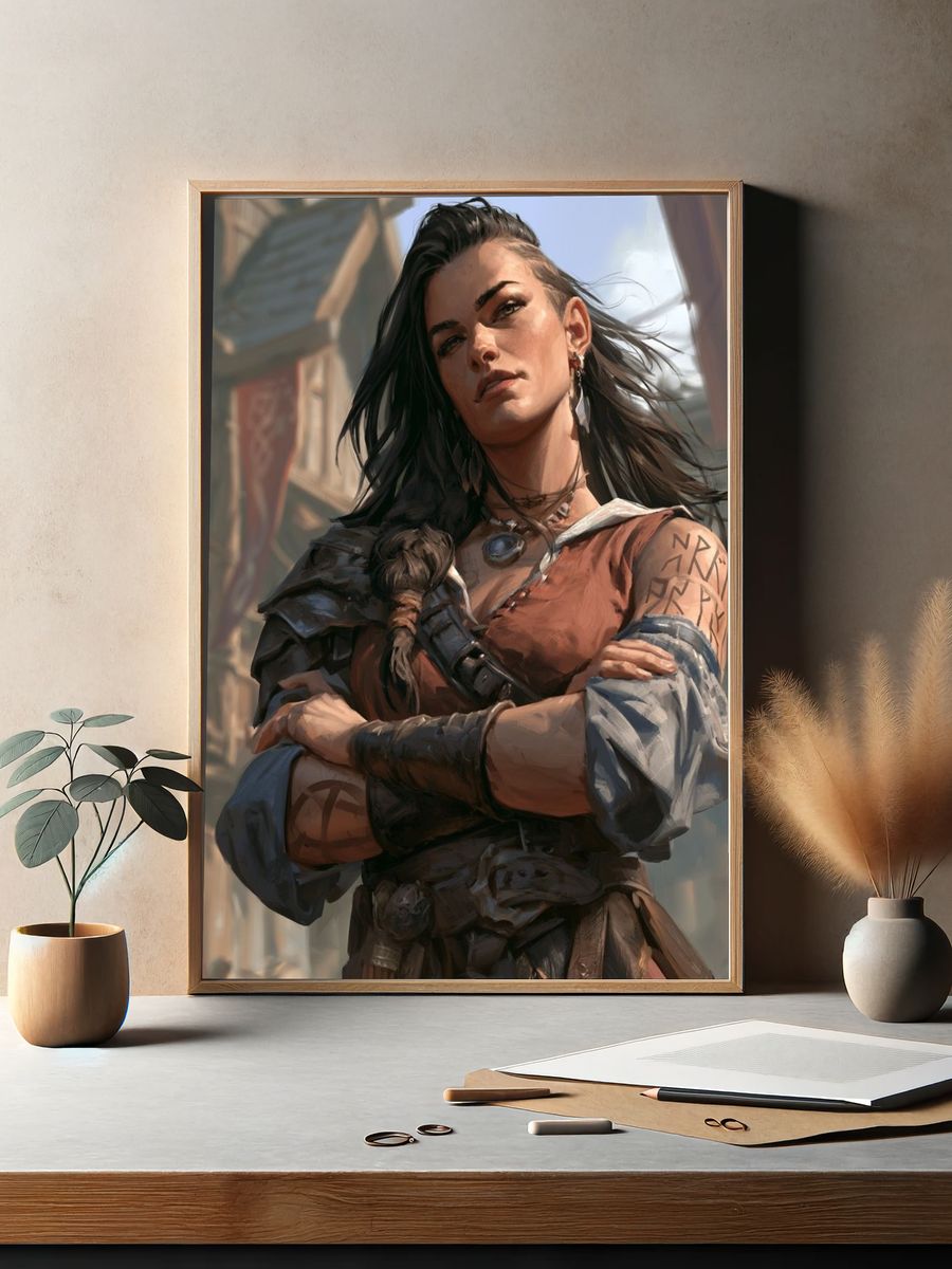 Warrior Woman Digital Art Poster. — room view 2