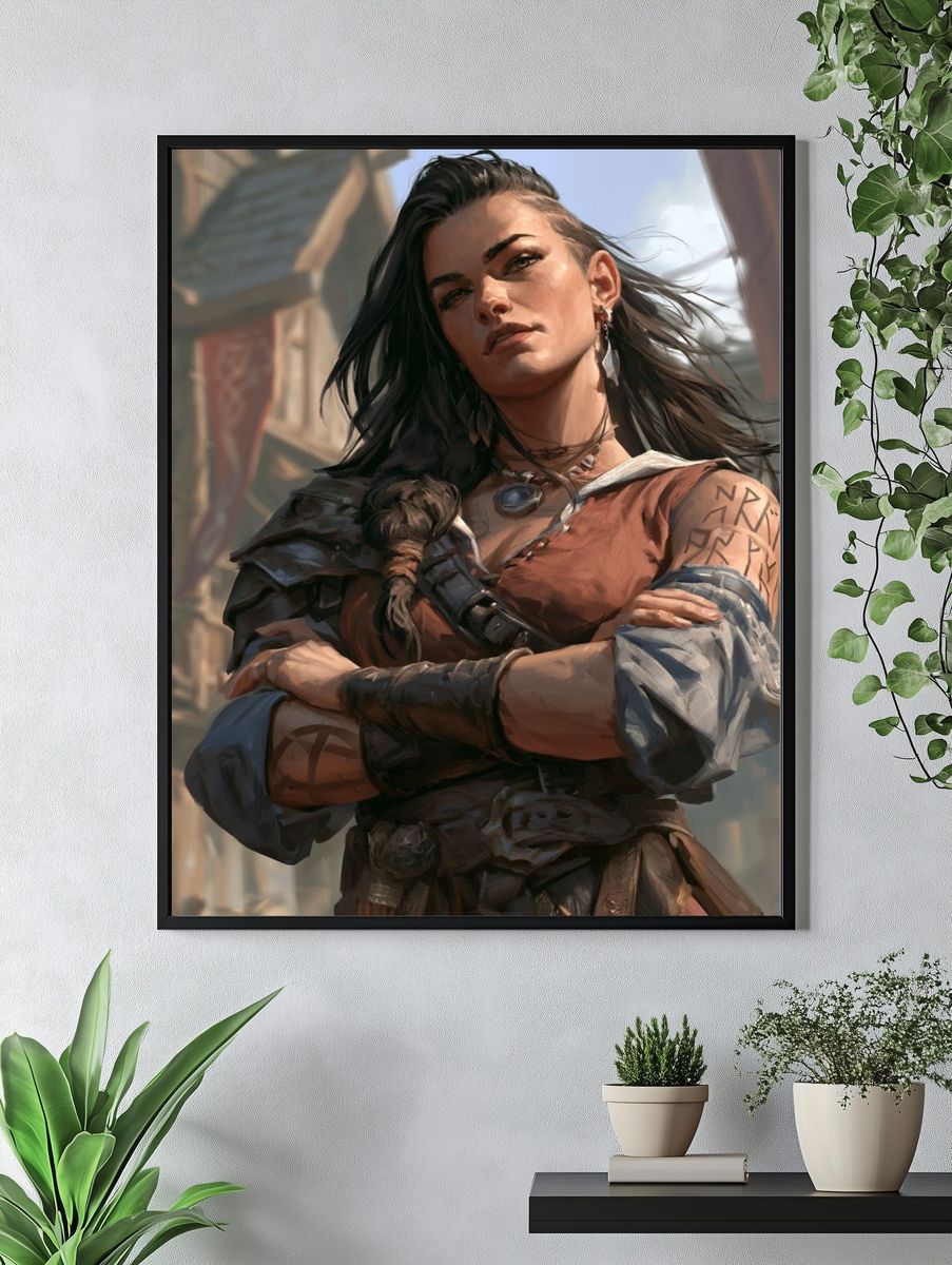 Warrior Woman Digital Art Poster. — room view 4