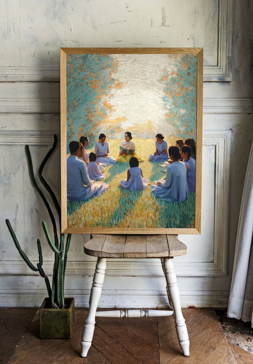 Meditation Circle Illustration Poster. — room view 1