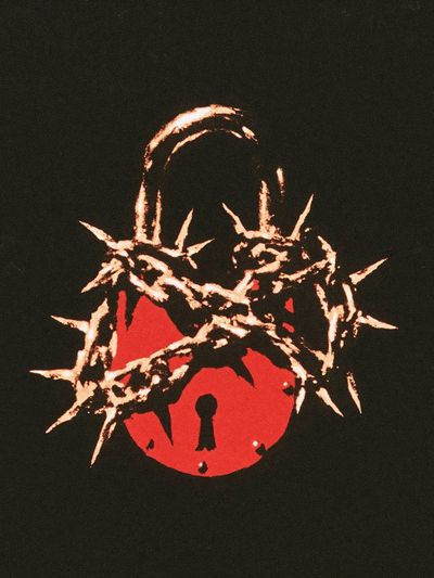 Spiked Padlock Illustration Poster. poster