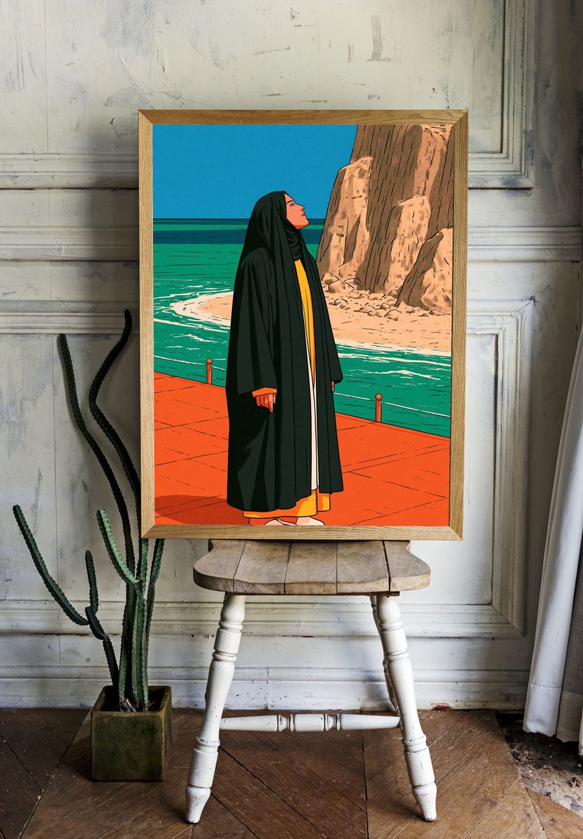 Coastal Figure Illustration Poster. room preview