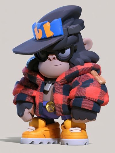 Stylized Monkey Character Illustration Poster. poster