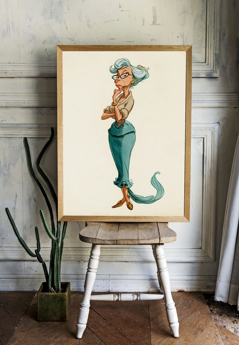 Elegant Woman Illustration Poster. — room view 1