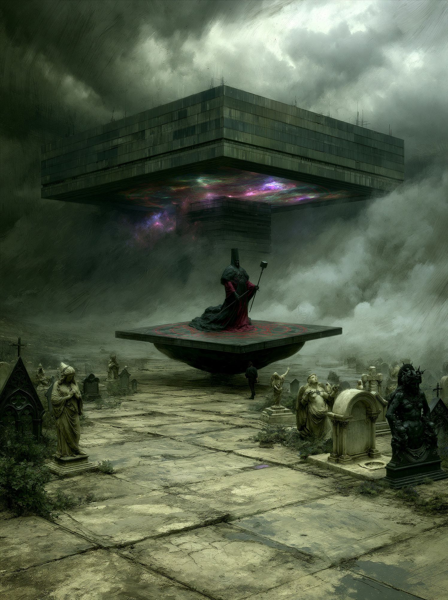 Surreal Monolith Ritual Poster. poster detail