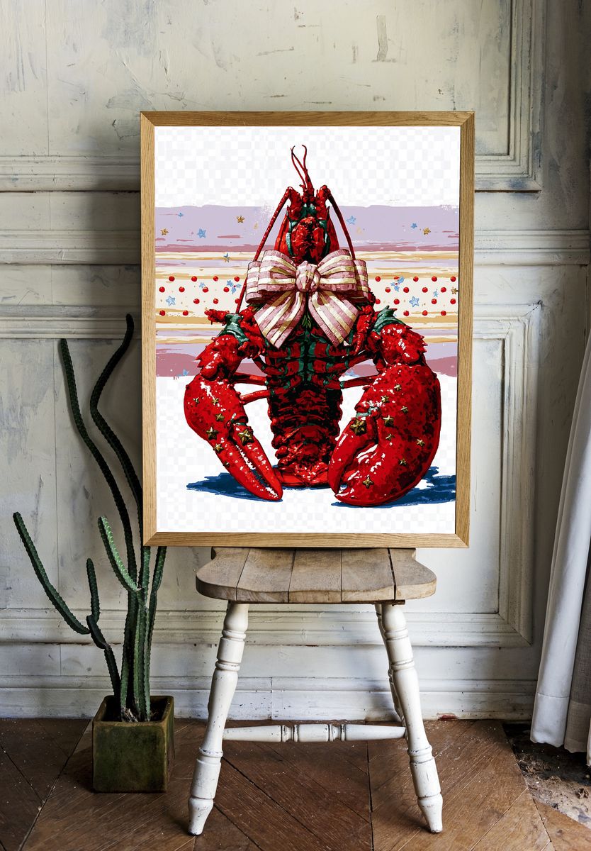 Patriotic Lobster Illustration Poster. room preview