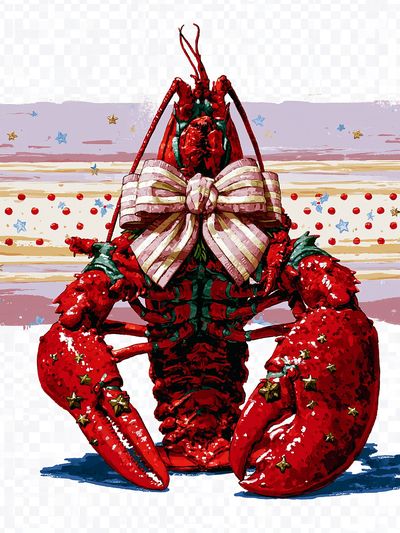 Patriotic Lobster Illustration Poster.