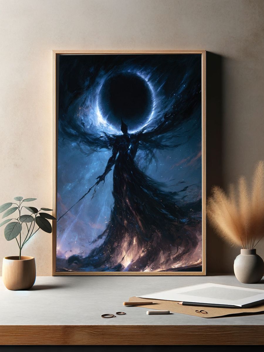Dark Eclipse Warrior Fantasy Print. — room view 2