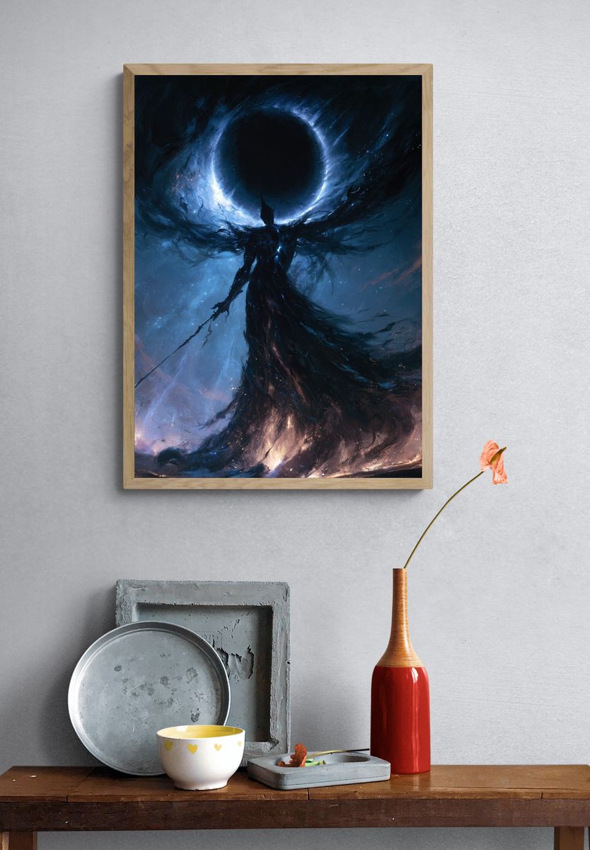 Dark Eclipse Warrior Fantasy Print. — room view 3