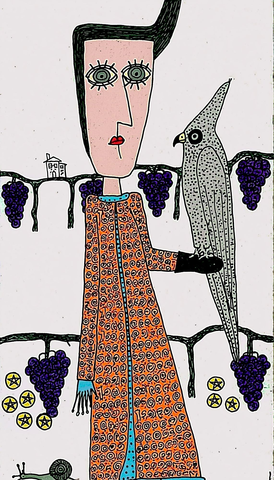 Surreal Woman and Bird Illustration Poster. poster detail